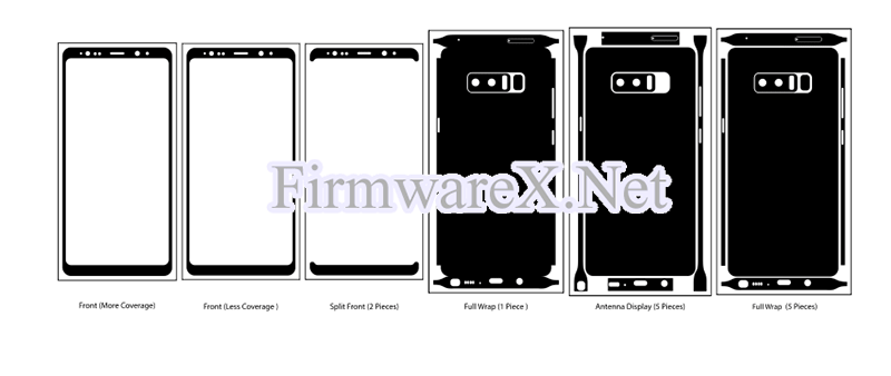 Samsung Note 8 Wrap Skin / PPF Cutting Template (CDR file)