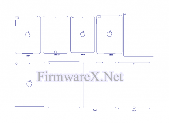 Wrap Full body skin/ PPF cutting template for all Apple iPad